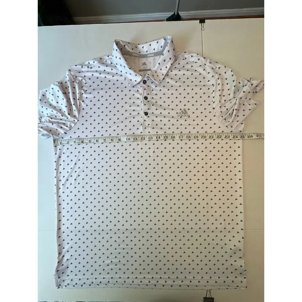 Adidas Golf Men XL Ultimate365 Polo Shirt White Allover Print ADVR0794